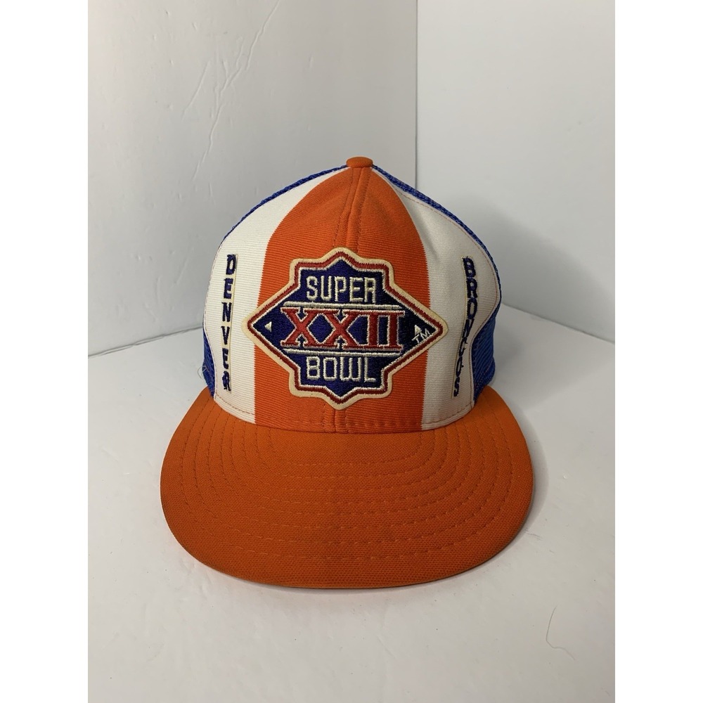 Made in USA Denver Broncos Super Bowl XXII Snap Back Truckers Hat AJD Size Large